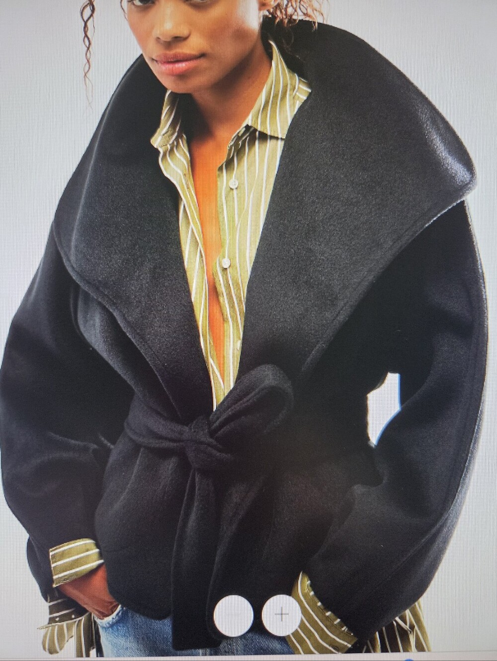 Free People Mina - Oversized Soft Wrap Coat Jacket Black - EUC - Size S